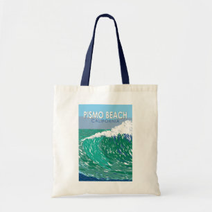 Tote Bag Pismo Beach California Travel Art Vintage