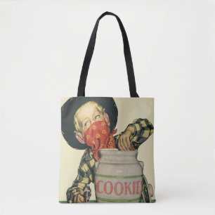 Tote Bag Pistolet-jouet de cowboy vintage dans le pot à bis