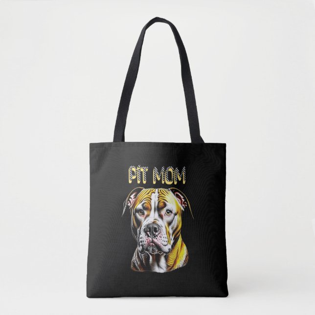 Tote Bag Pit Bull Mom| Amoureux des chiens (Devant)