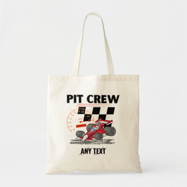 Tote Bag Pit Crew Anniversaire Fête Thème Race Cars (Devant)