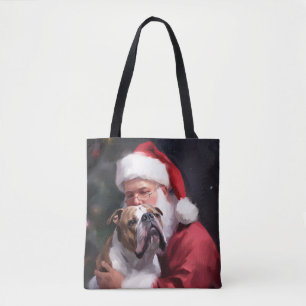 Tote Bag Pitbull avec le Père Noël Festif Noël