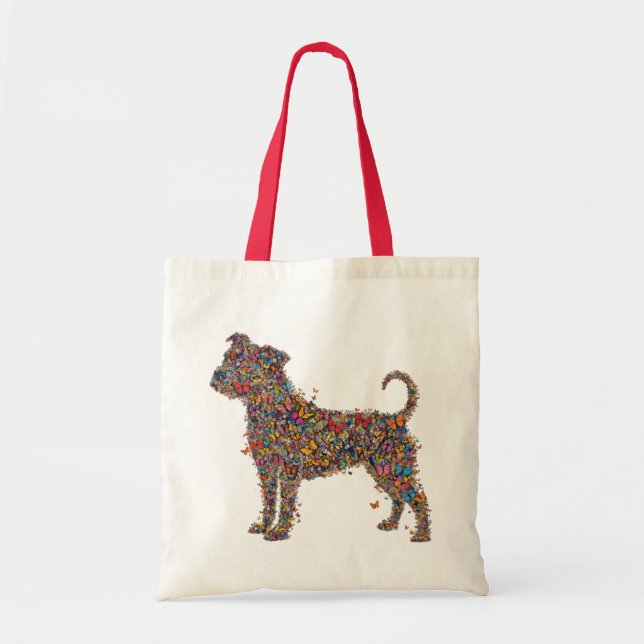 Tote Bag Pitbull Butterfly Silhouette Art | Bully Dog Lover (Devant)