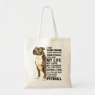 Tote Bag Pitbull Chien Je suis votre ami votre partenaire v