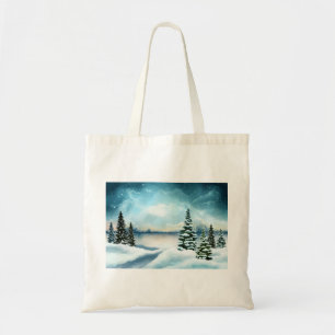 Tote Bag Pittoresque Winter Wonderland aquarelle peinture