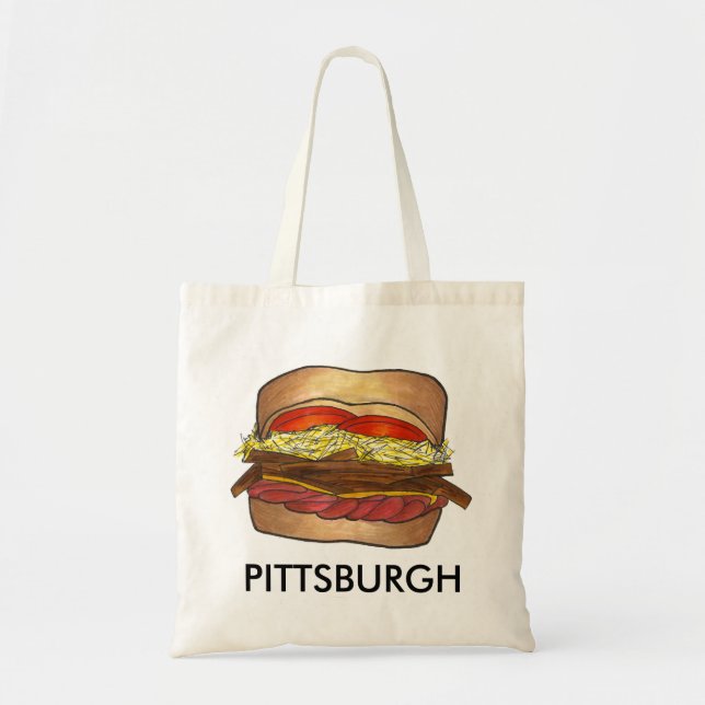 Tote Bag Pittsburgh PA PGH French Fry Coleslaw Sandwich (Devant)