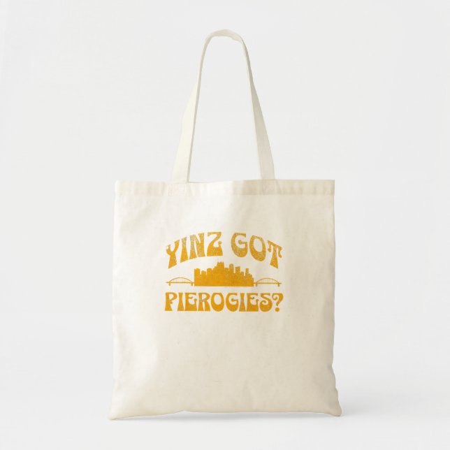Tote Bag Pittsburgh Yinz Yinzer Steel City Pierogies Accuei (Devant)