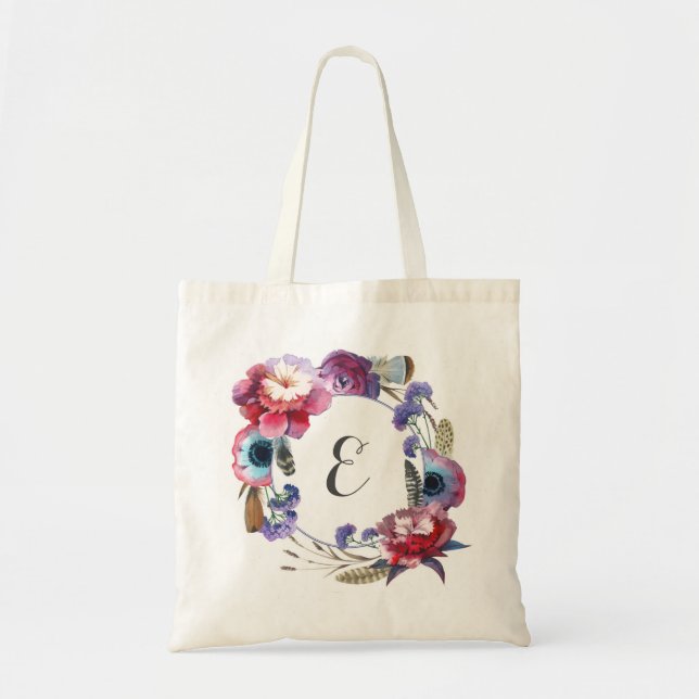 Tote Bag Pivoine de fleur sauvage florale avec le (Devant)