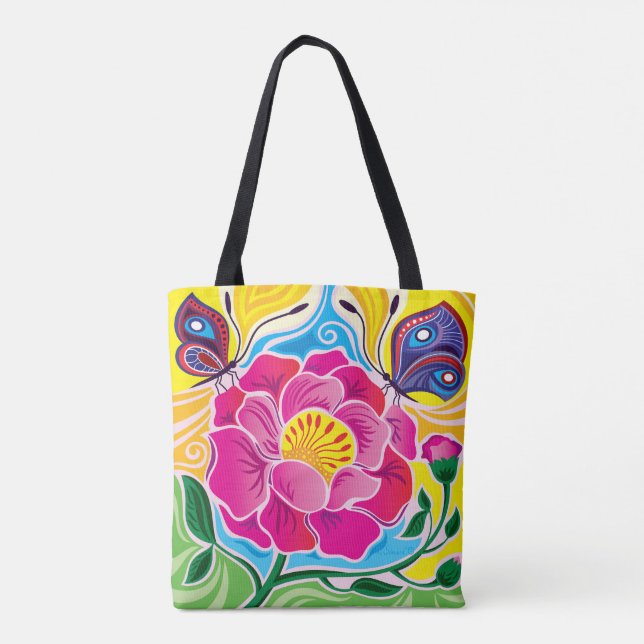 Tote Bag Pivoine et Papillons (Dos)