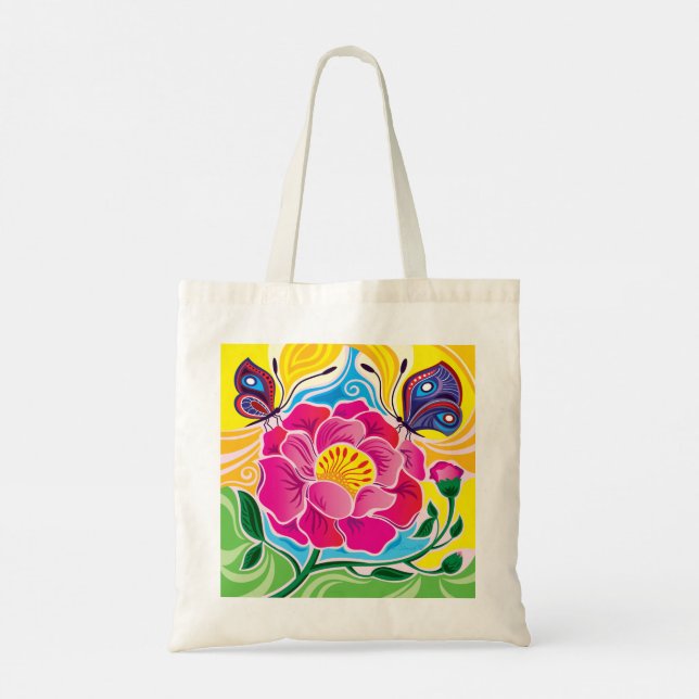 Tote Bag Pivoine et Papillons (Dos)