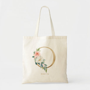 Tote Bag Pivoine Lettre Florale O Monogramme Demoiselle d'H