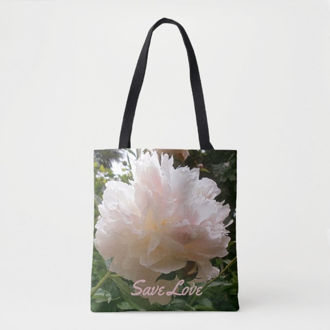 Tote Bag Pivoine rose Blossom.text. (Devant)