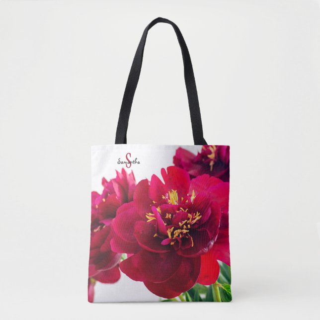 Tote Bag Pivoine rouge (Devant)
