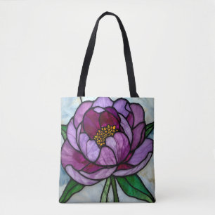 Tote Bag Pivoine Violette Teintée