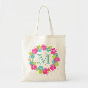 Tote Bag Pix-Dezines Hibiscus Lei/Monogrammable
