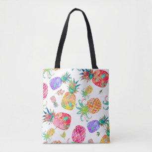 Tote Bag PixDezines Aloha Ananas Aquarelle