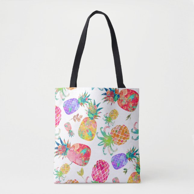 Tote Bag PixDezines Aloha Ananas Aquarelle (Devant)