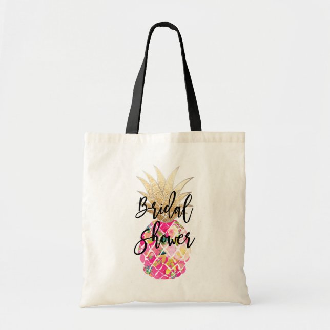 Tote Bag PixDezines Aloha Ananas+Faux Or (Devant)