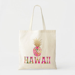 Tote Bag PixDezines Aloha Ananas+Faux Or