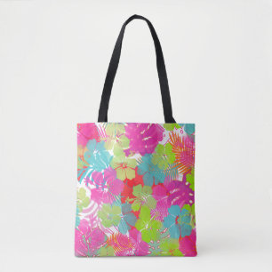 Tote Bag PixDezines Aloha Hibiscus/forêt tropicale