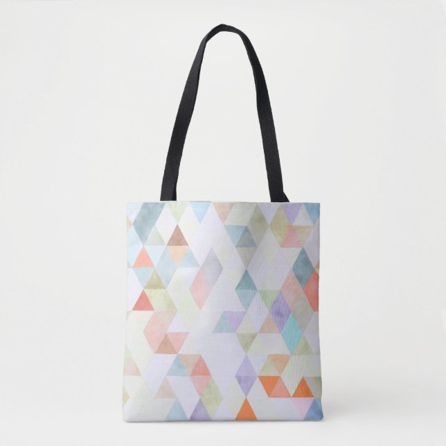 Tote Bag PixDezines Aquarelle Coton Candy Triangles (Devant)
