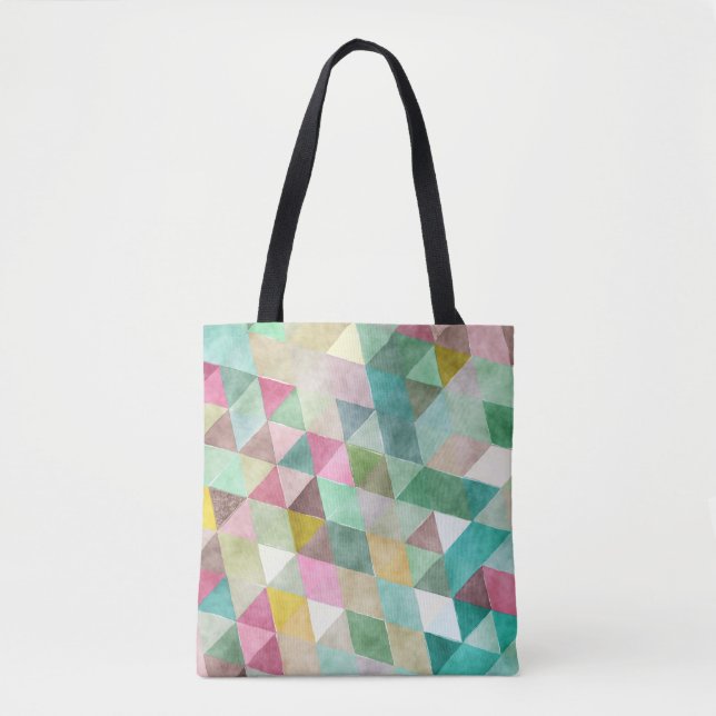 Tote Bag PixDezines Boho Géométrique / Triangles Motif (Devant)