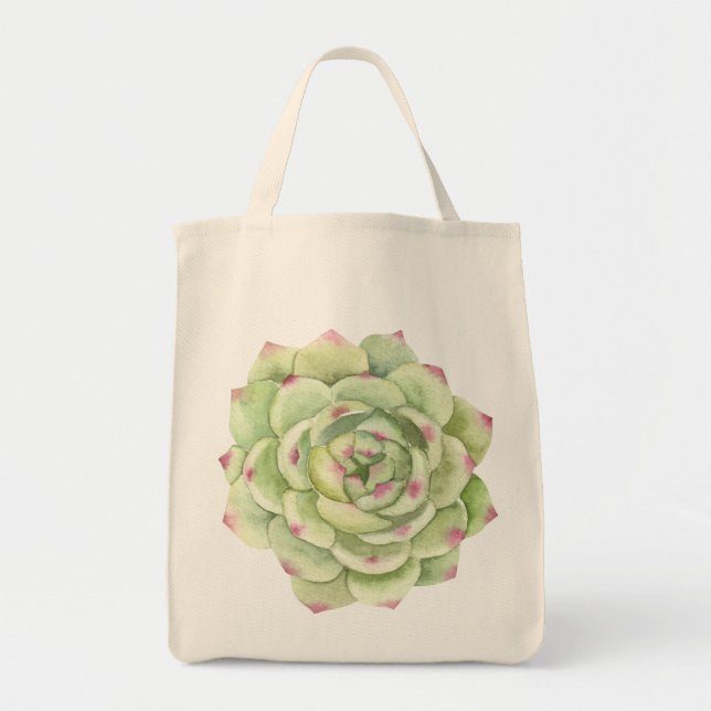 Tote Bag PixDezines Desert Rose, Verdure Succulente (Devant)