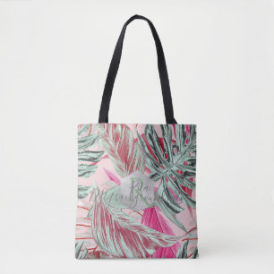 Tote Bag PixDezines Greenery, Monstera Tropical