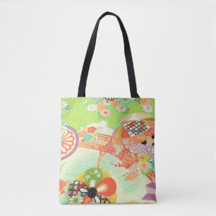 Tote Bag PixDezines Kimono Vintage Imprimer/Peonies/Sakura