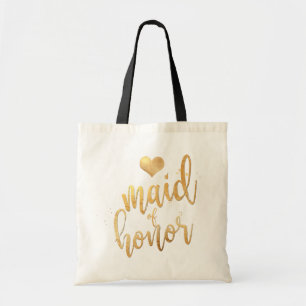Tote Bag PixDezines Maid of Honor/Faux Gold Script