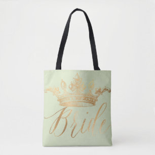 Tote Bag PixDezines Mariée/Couronne/Faux Or/DIY Couleur