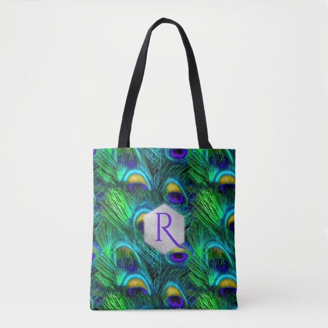Tote Bag PixDezines PSYCHÉDELIC VERT PEACOCK FEACOCK (Devant)