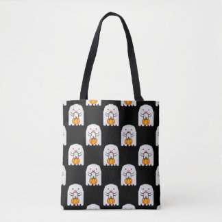Tote Bag Pixel art fantôme : Halloween motif