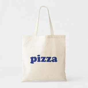 Tote Bag Pizza bleu typographie moderne drôle cool