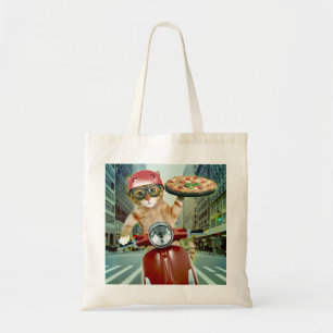 Tote Bag Pizza cat - chat - livraison de pizza