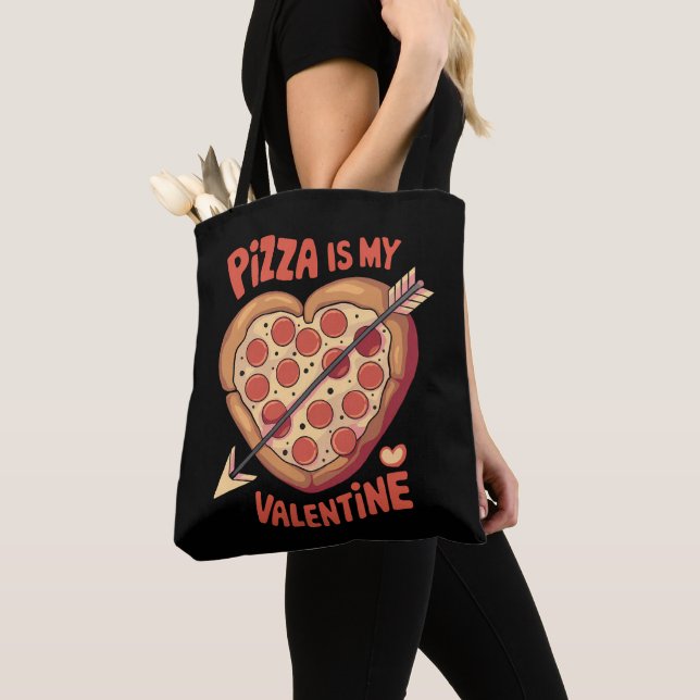 Tote Bag Pizza Est Mon Drôle De La Saint-Valentin (De près)