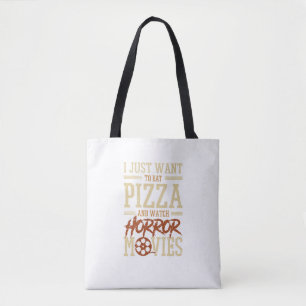 Tote Bag Pizza Et Film D'Horreur Lover Halloween Party Outf