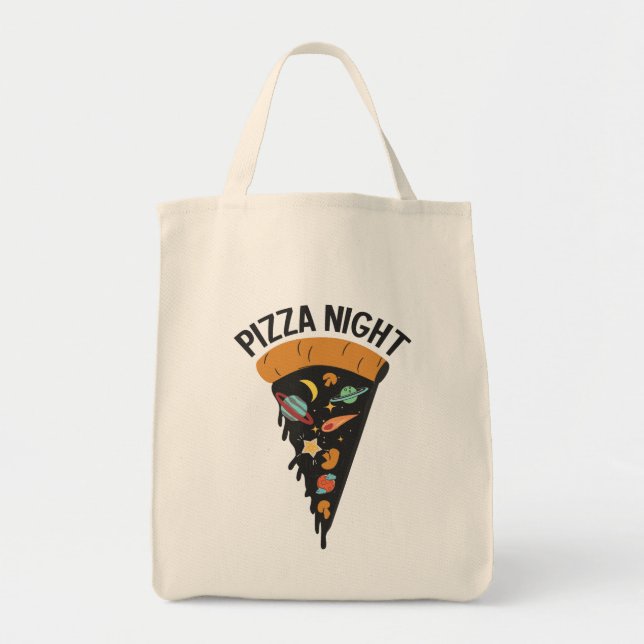 Tote Bag Pizza Night Space (Devant)
