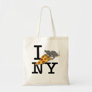 Tote Bag Pizza Rat, I love New York, Pizza, Ironique