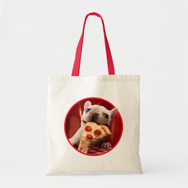 Tote Bag Pizza Slice mangeur de chien (Devant)