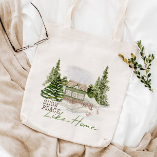 Tote Bag Place de la neige comme maison Noël