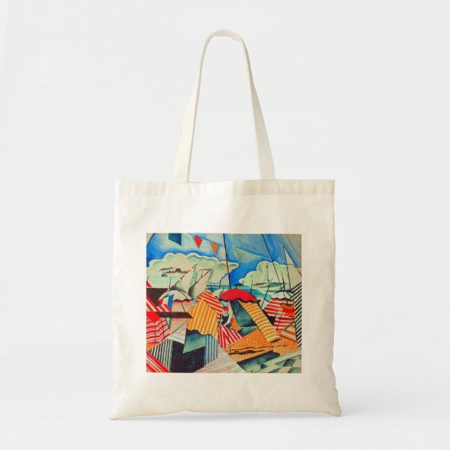Tote Bag Plage à Biarritz (France) par Bedrich Feurstein (Devant)
