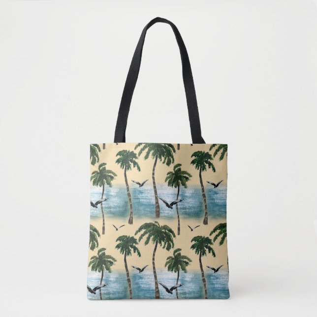 Tote Bag Plage aquarelle, tranquillité transparente (Devant)