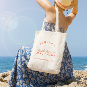 Tote Bag Plage Bachelorette Rétro Moderne Personnalisé