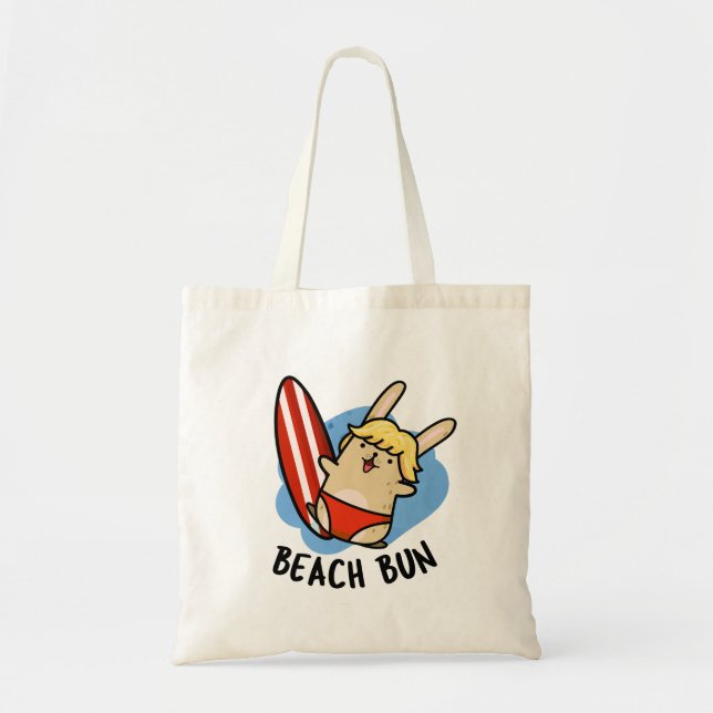 Tote Bag Plage Bun Funny Bunny Pun (Devant)
