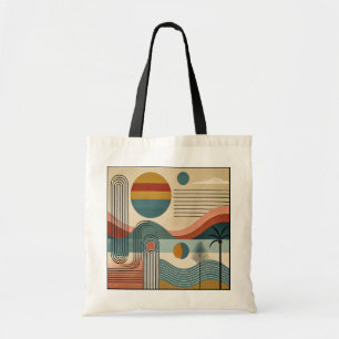 Tote Bag Plage d'art moderne du milieu du siècle Sunrise