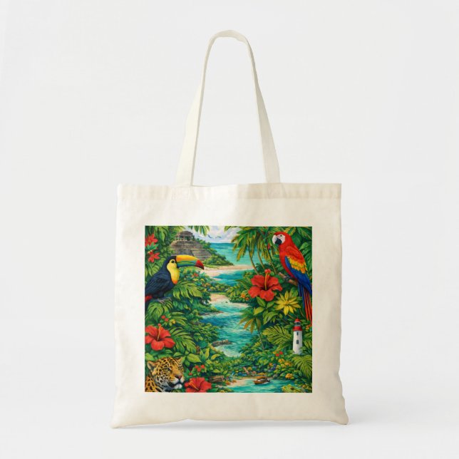 Tote Bag Plage de la jungle tropicale du Belize Faune (Devant)