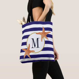 Tote Bag Plage de Monogramme de poisson étoilé
