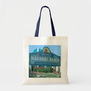 Tote Bag Plage de Navarre, Floride, Affiche de bienvenue Ph
