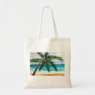 Tote Bag Plage de palmiers d'aquarelle mer côte hawaii de m