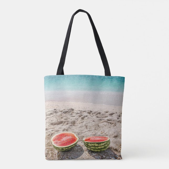 Tote Bag Plage de pastèque adorable personnalisée (Dos)